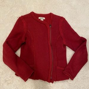 Lucky Brand red knit jacket